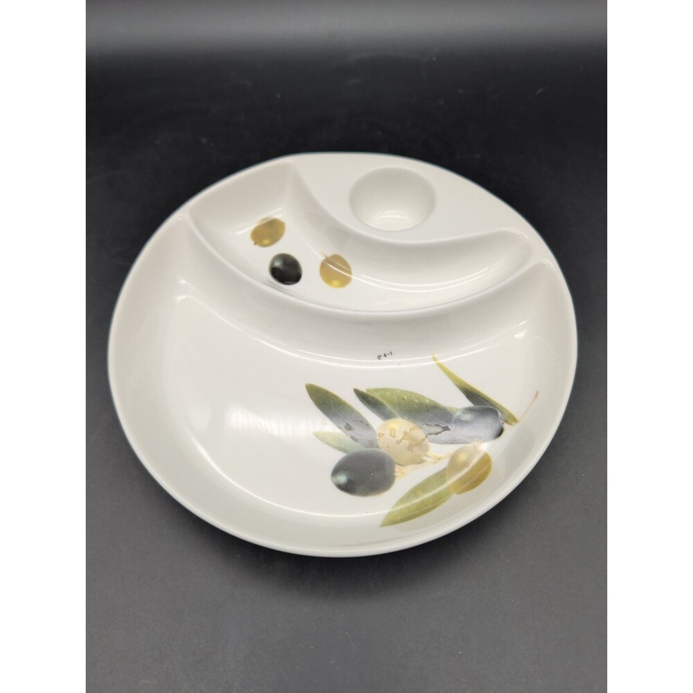 Easy Life Dora Papis Olive Collection Divided Ceramic Serving Platter Plate